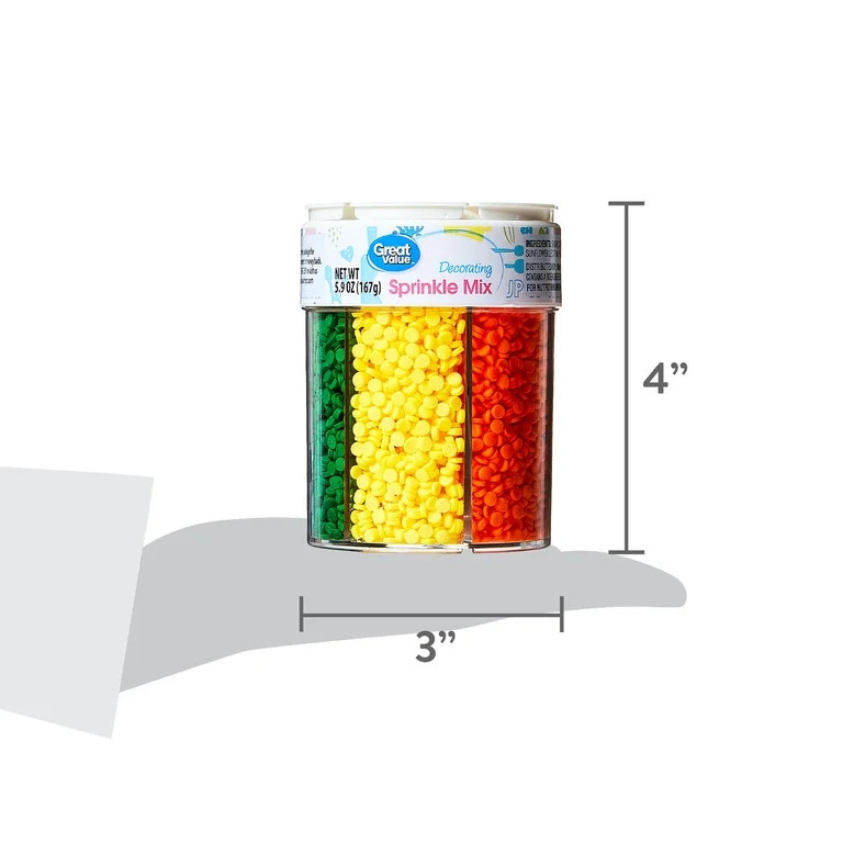 Great Value 6-Cell Decorating Sprinkle Mix, Bright Multicolor, 5.9 oz | Walmart (US)