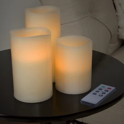 3 Piece Unscented Flameless Candle Set | Wayfair North America