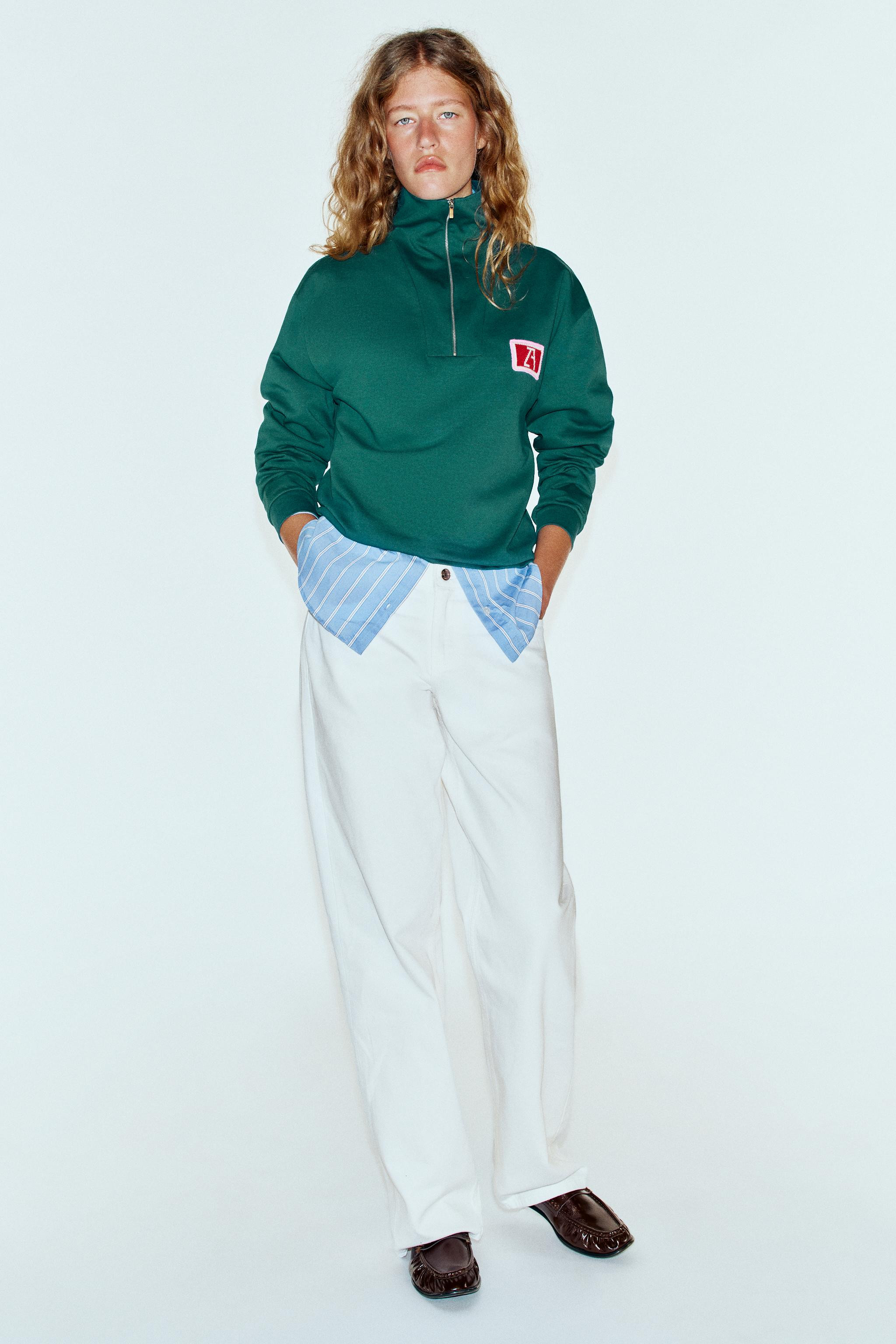 EMBROIDERED ZIP-UP T-SHIRT | Zara US