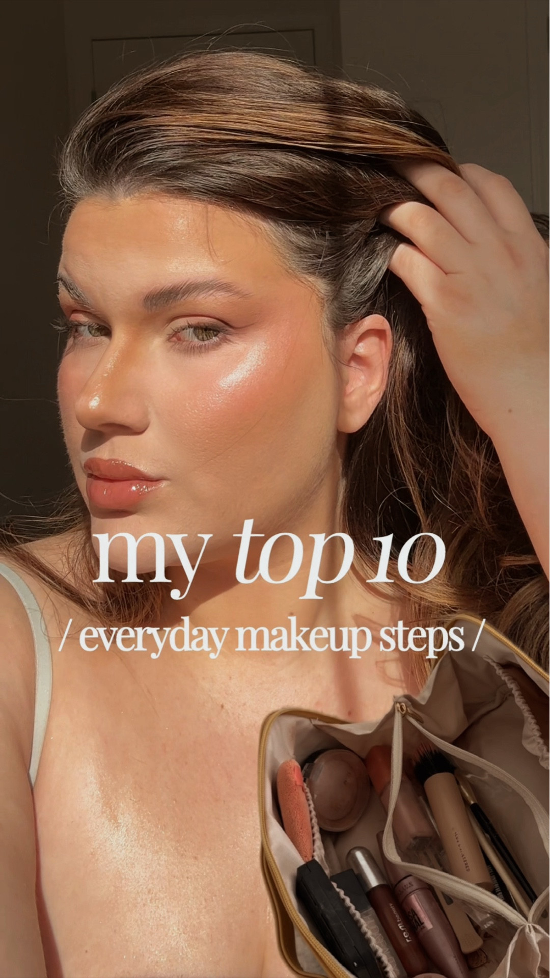 At this point my makeup routine is on autopilot 💅

Here’s the full face rundown:

1. Clear Eyebrow wax (I have thick brows that need a heavier product to keep them tamed and shaped all day). This one is from @baebrow 

2. Lightweight, medium coverage foundation with a lil skincare component. I’ve been wearing @makeupforever HD Skin for the past year and I can’t stop. It’s so glowy and hydrates without looking oily 

3. Pink Color corrector for under my eyes because your girl stays tired 😴 the cream and power are from @hudabeauty 

4. Cream contour 🙌 I found this one on Amazon and it blends so so well. It’s a neutral tone so it’s not too grey or orange on my skin 

5. A super light cream highlighter (2-3 shades lighter than my skin). I apply on the bridge of my nose, under my eye at the outer corner, my forehead, and a tiny bit on my chin to bring all of the high points forward 

6. Cream blush (trust me). A little bit goes a LONG way and is so nice for a natural flushed look 

7. A neutral light brown eyeshadow in the crease and I always always use a dark brown eyeshadow as my eyeliner for a softer look. I’ve been obsessed with this eyeshadow trio for everyday 

8. A powder iridescent highlighter in a cooler tone (think moonbeam). This one is from @milanicosmetics and I looove her

9. My tried and true @maybelline mascara. She’s been in lineup for over 10 years now 

10. The perfect mauvy/rosy lip combo using @r.e.m.beauty gloss (smells so good) and @makeupforever artist lip pencil 

#makeuproutine