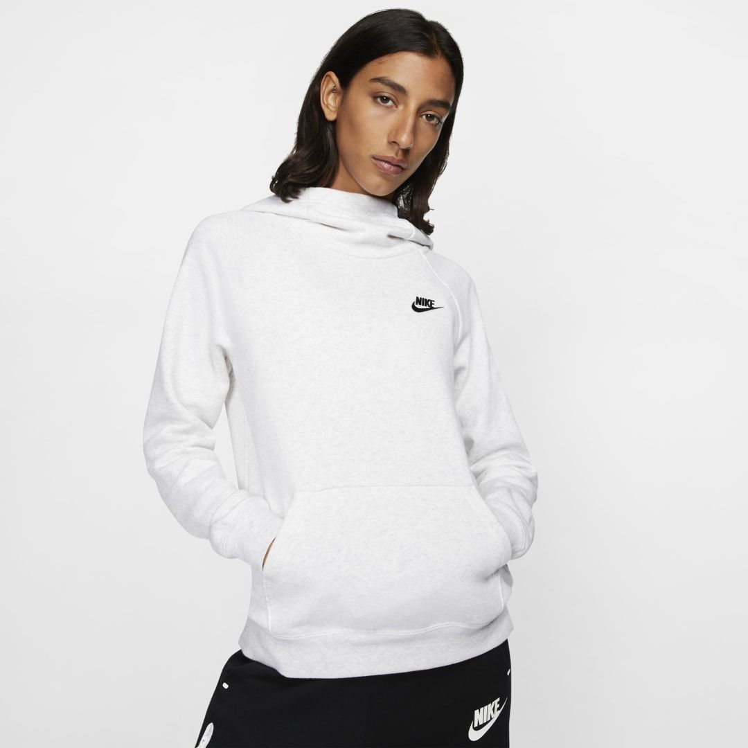 Nike Sportswear Essential Women's Funnel-Neck Fleece Pullover Hoodie Size L (Khaki/White) BV4116-051 | Nike (US)