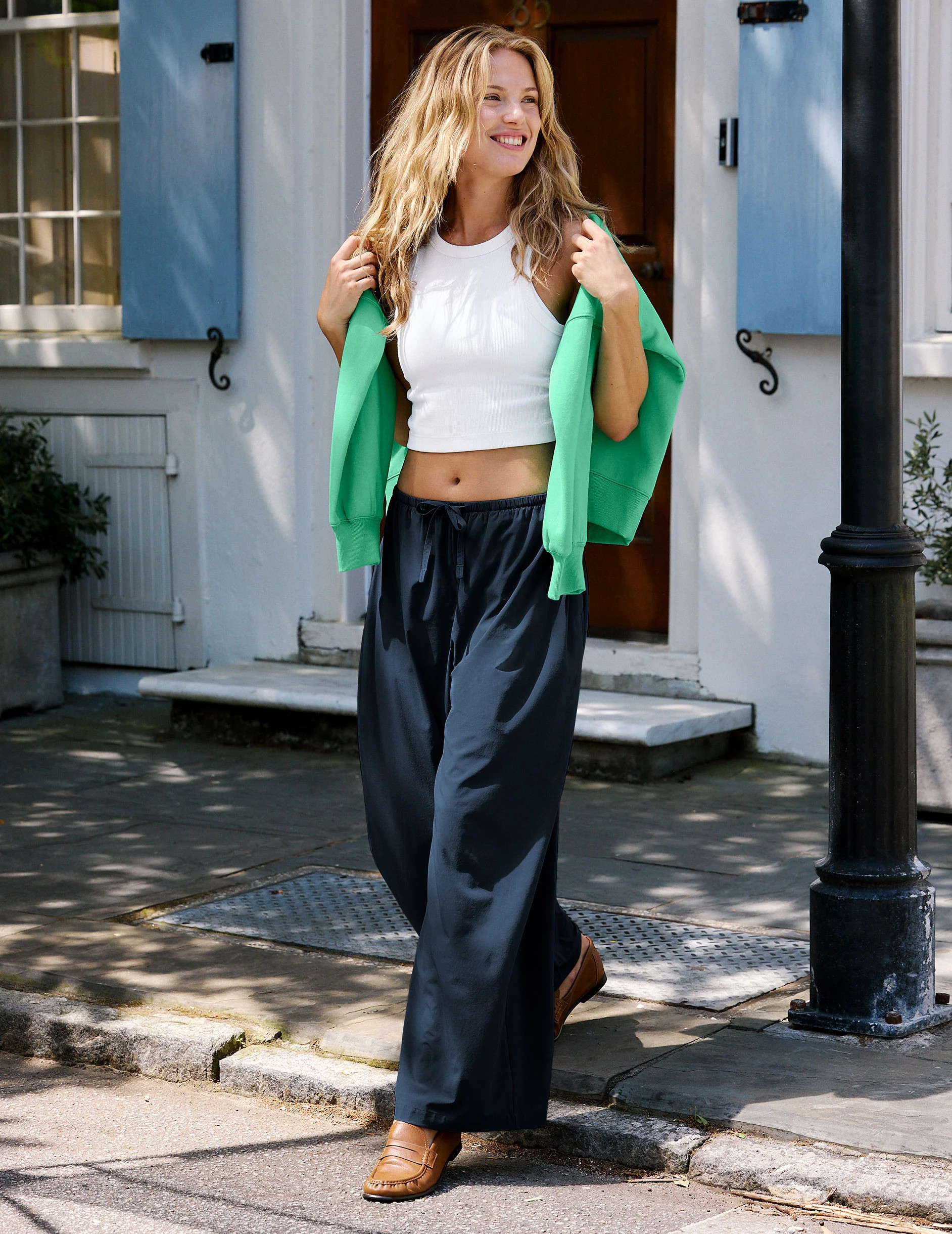 Women's Wide Leg Casual Solstice Pants - Navy | Beyond Yoga | Beyond Yoga