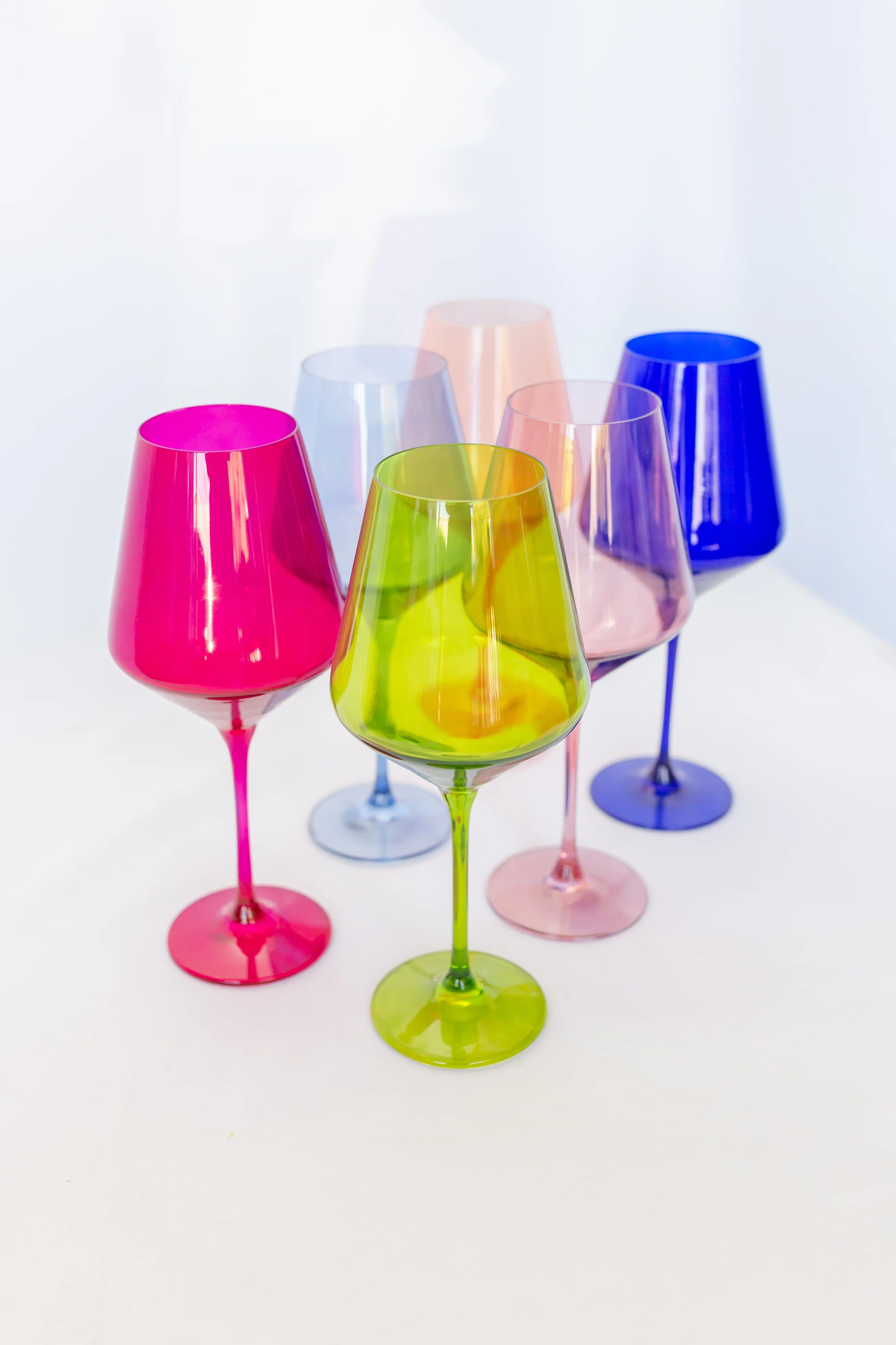 Estelle Colored Wine Stemware - Set of 6 {Mixed Set} | Estelle Colored Glass