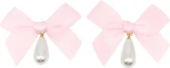 Bow Imitation Pearl Drop Earrings | Nordstrom