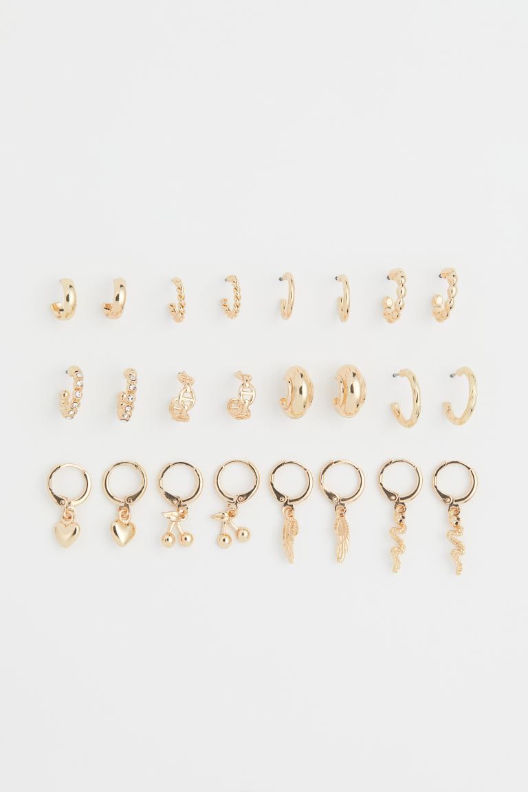 12 Pairs Hoop Earrings | H&M (US + CA)