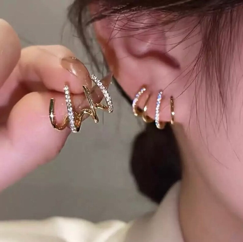 Claw Earring Cuffmulti Dainty Jewelry Hoop - Etsy | Etsy (US)