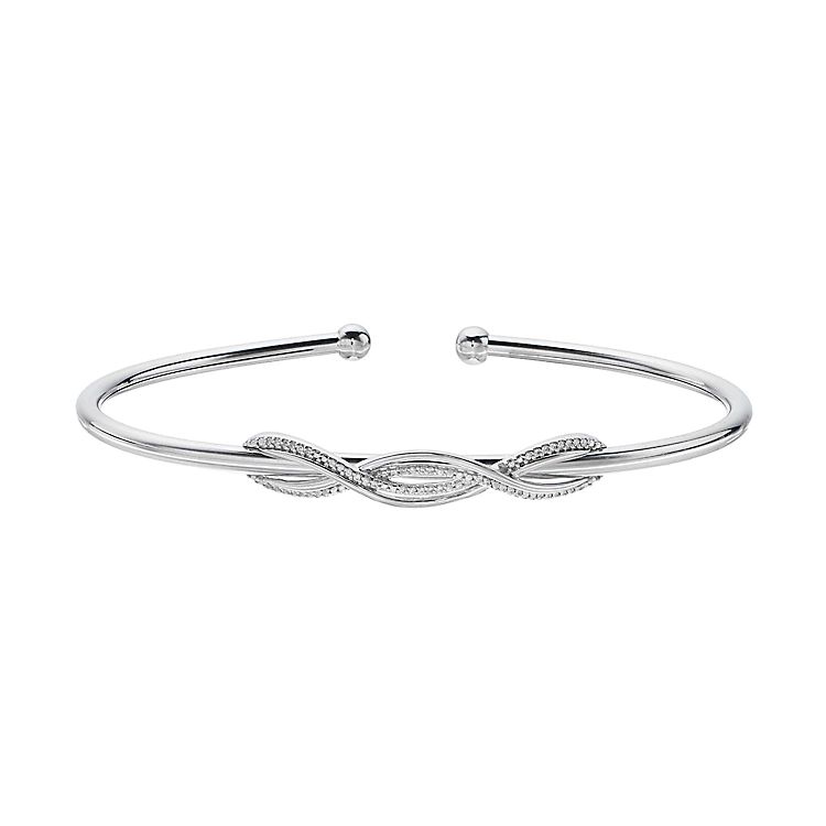 Sterling Silver 1/10 Carat T.W. Diamond Infinity Cuff Bracelet | Kohl's