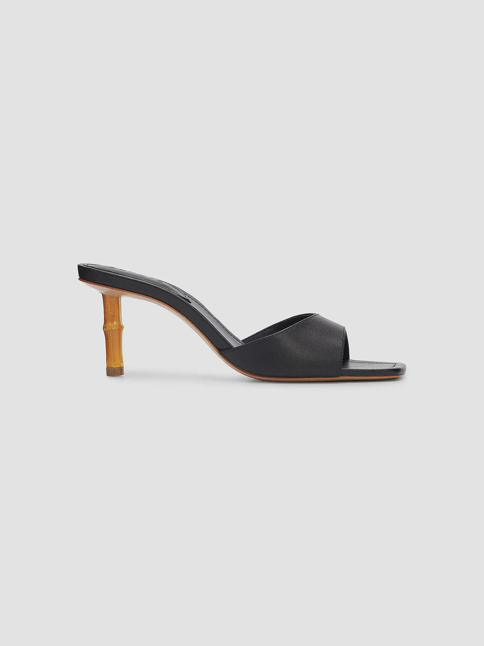 Leena 75MM Bamboo-Heel Leather Mules | Saks Fifth Avenue