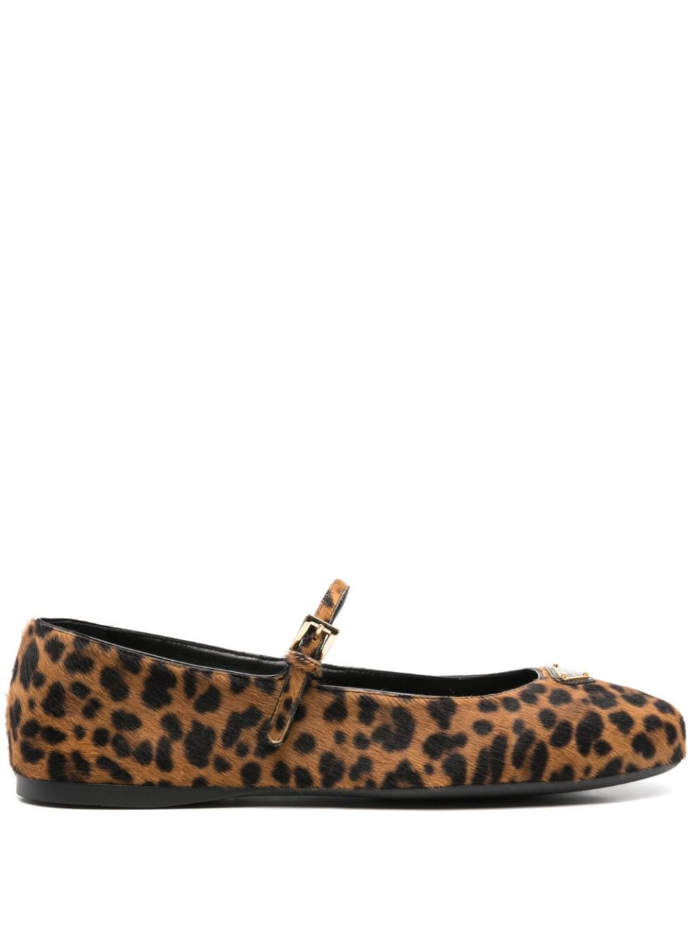 PRADA- Leopard Print Leather Ballet Flats | Tessabit Stores (Global)