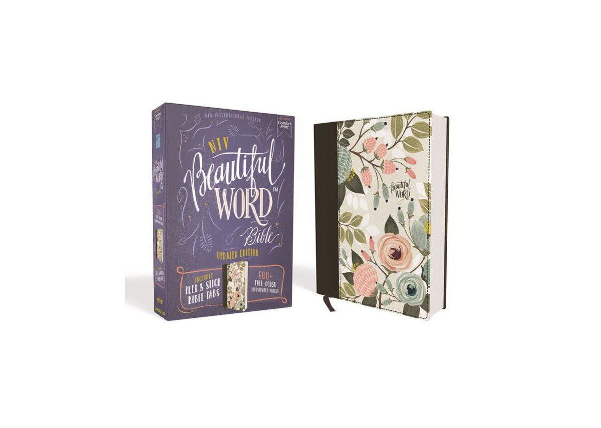 Niv, Beautiful Word Bible, Updated Edition, Peel, Stick Bible Tabs, Cloth over Board, Floral, Red Letter, Comfort Print by Zondervan | Macy's