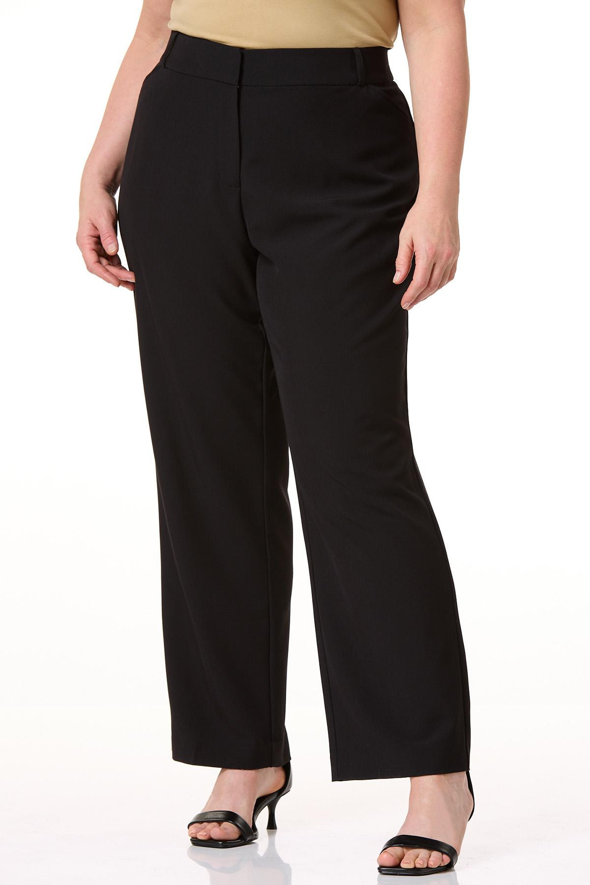 Plus Size Curvy Trouser Pants - Black | Cato Fashions