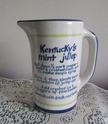 KENTUCKY’S MINT JULEP LOUISVILLE STONEWARE PITCHER WITH RECIPE  | eBay | eBay US