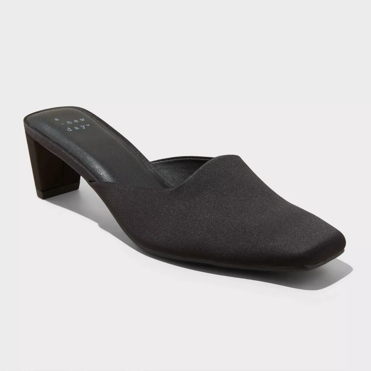 Women's Jessica Square Toe Mule Heels with Memory Foam Insole - A New Day™ Black | Target