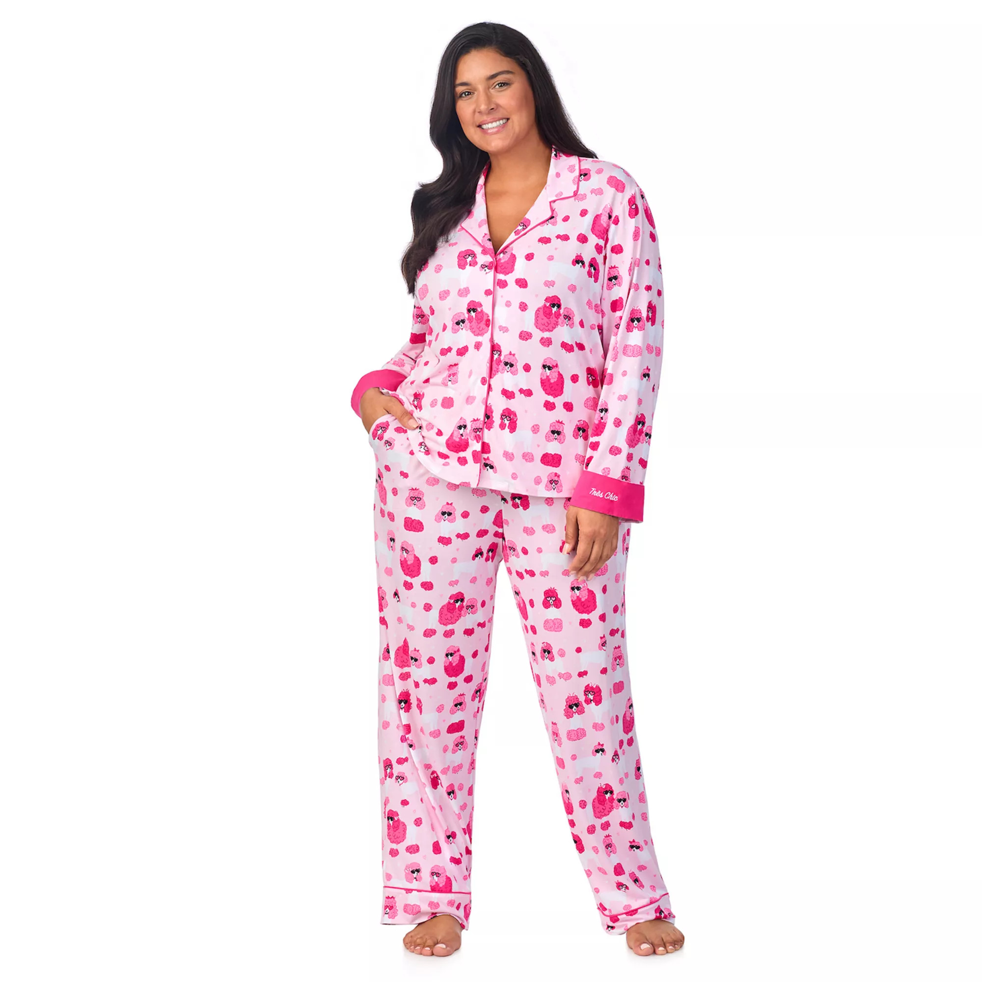Plus Size Beauty Sleep Social Long Sleeve Pajama Shirt & Pajama Pants Sleep Set | Kohl's