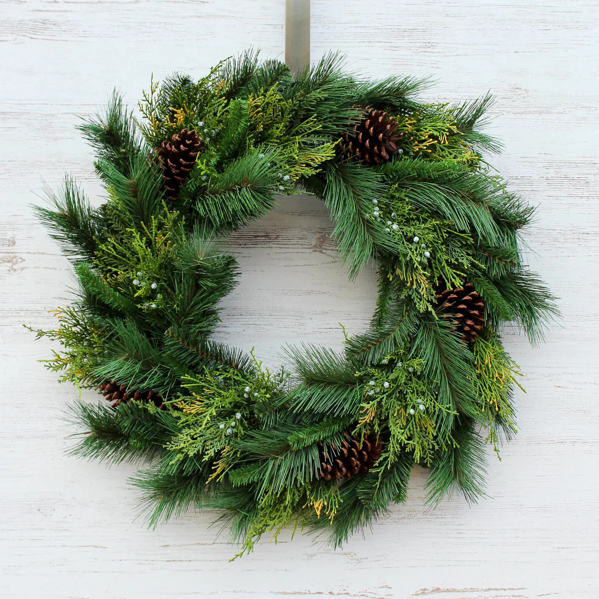 Classic Holiday Greens & Pinecone Front Door Christmas Wreath | Darby Creek Trading