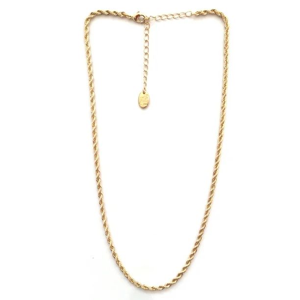 Time And Tru Gold-Tone Rope Chain Necklace - Walmart.com | Walmart (US)