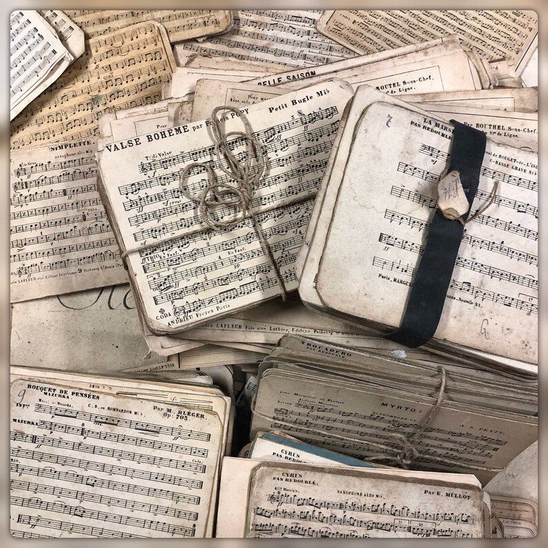 1800's Antique French Music in Two Sizes - Music - Sheet Music - Ephemera - France | Etsy (US)