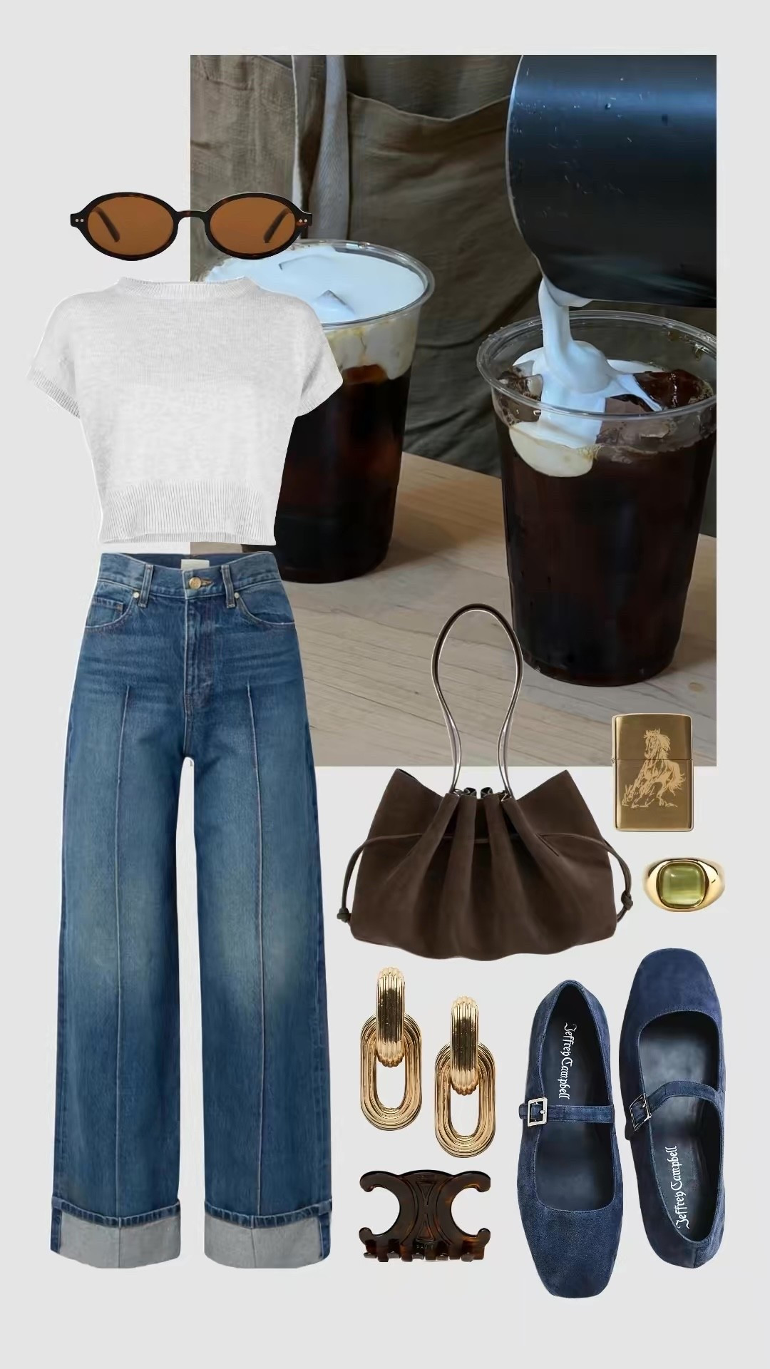 Flats: Anthropologie 
Earrings: Agatha Paris 
Ring: Meideya Jewelry 
Clip: Celine
Lighter: One of These Days - Running horse zippo