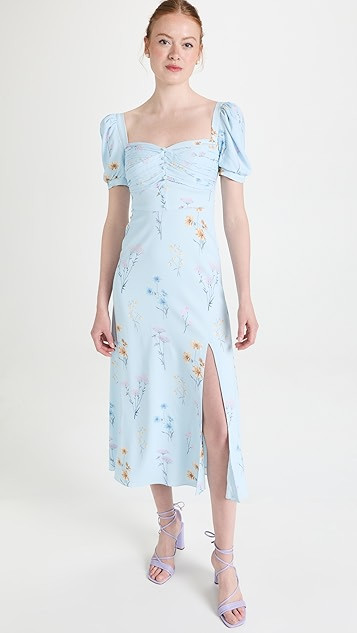 Blue Floral Midi Dress | Shopbop
