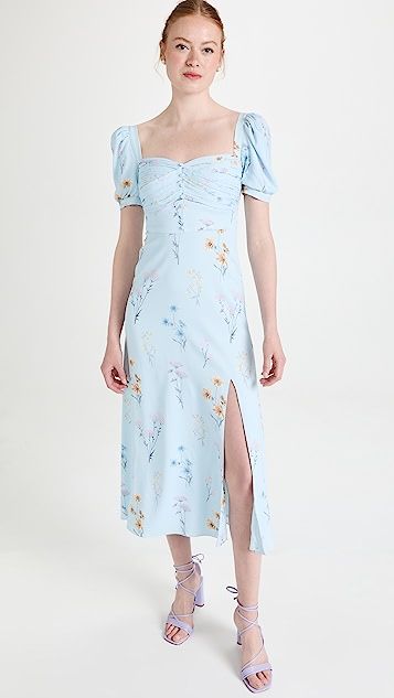 Blue Floral Midi Dress | Shopbop
