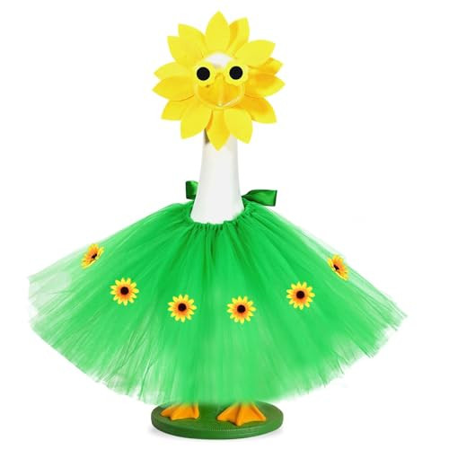 JcHrmers Sunflower Porch Goose Outfits Spring Summer Goose Outfit Headpiece Glasses Tutu Skirt Fits 23" Cement Plastic Goose Statue for Outdoor Lawn Garden Yard Patio Decor | Amazon (US)