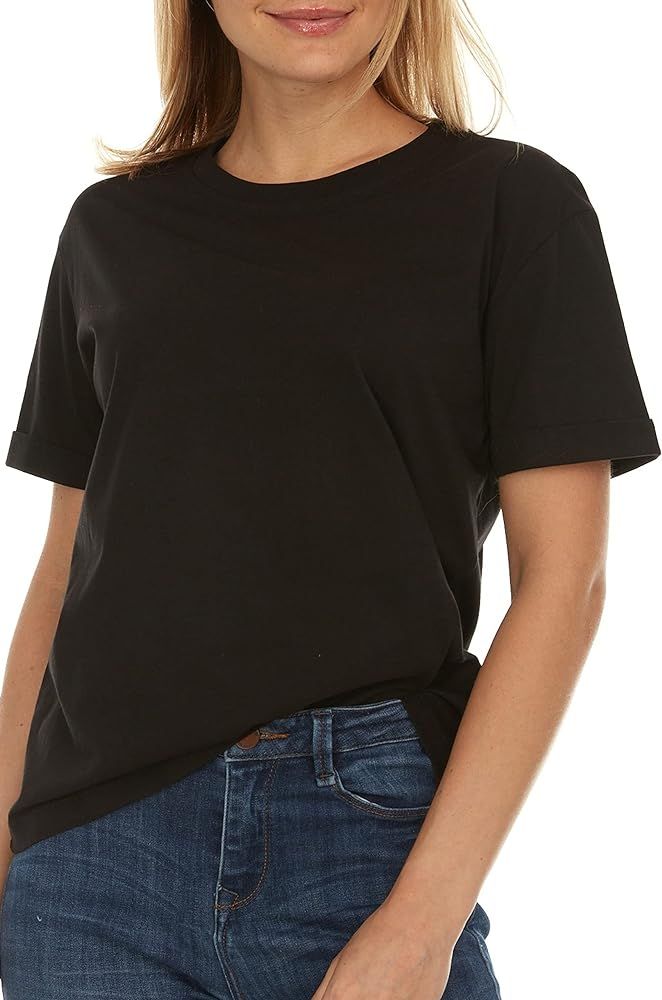 Brix Women's Short Sleeve T-Shirts Loose Fit Oversize Casual Cotton Comfort Crewneck Shirts. | Amazon (US)
