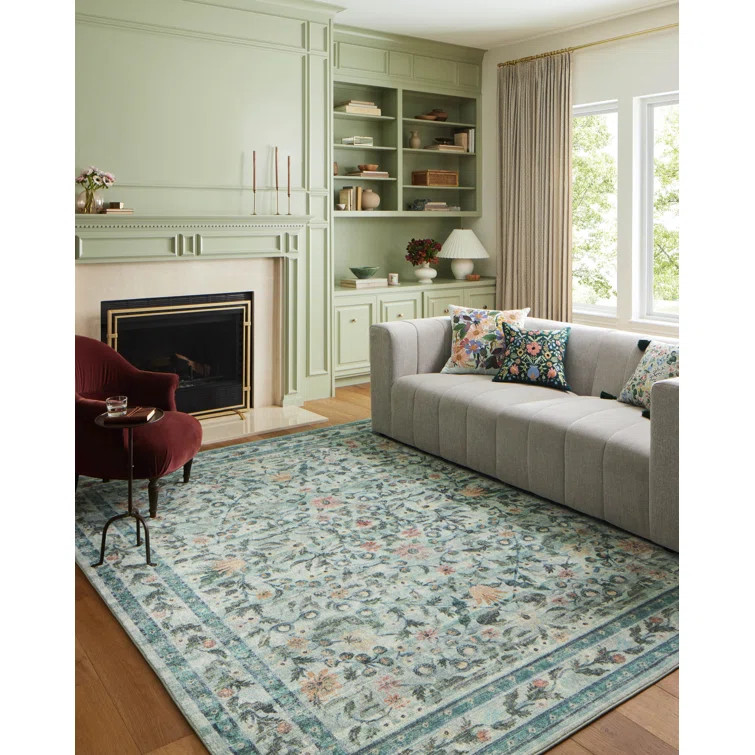 Rifle Paper Co. x Loloi Courtyard Sage Area Rug feat. CloudPile | Wayfair North America