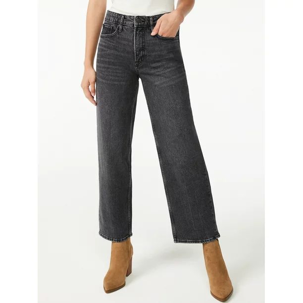 Free Assembly Cropped Wide Leg Jeans - Walmart.com | Walmart (US)