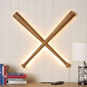 Backlit Baseball Bat Decor | Pottery Barn Teen