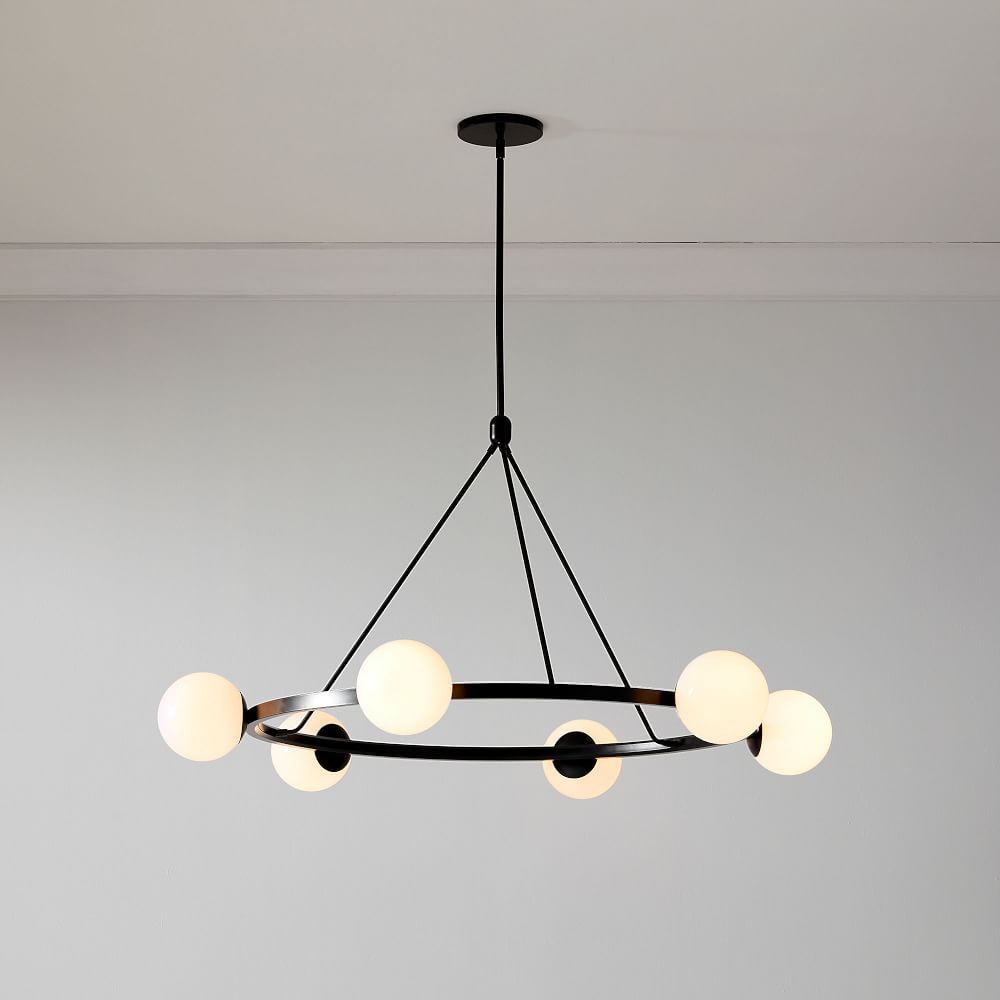 Hayes Round Light Chandelier (35&quot;&ndash;47&quot;) | West Elm (US)