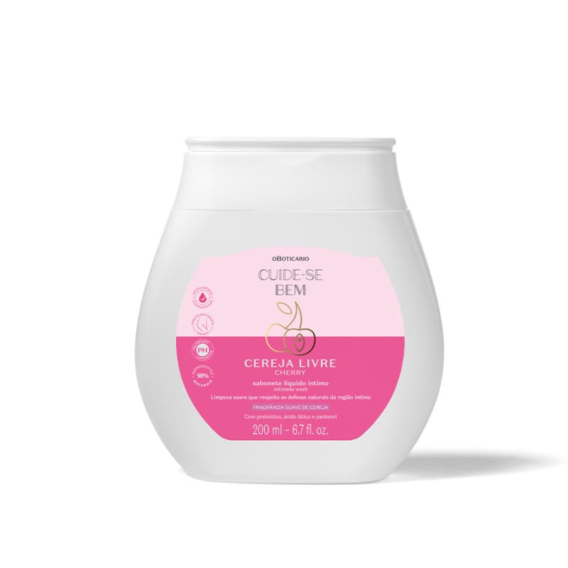 Sabonete Líquido Íntimo Cuide-se Bem Cereja Livre 200ml | oBoticario (BR)