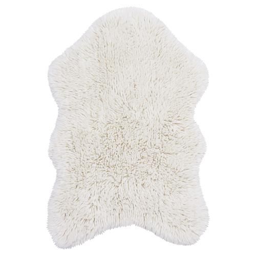 Lorena Canals Woolly Modern White Wool Shag Washable Rugs - 2'5"x3' 7" | Kathy Kuo Home