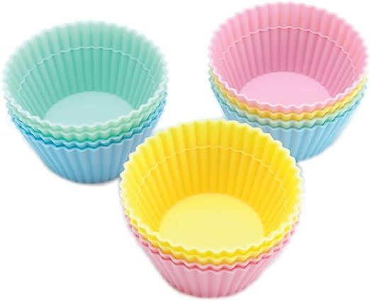Wilton Round Silicone 12 Count Baking and Craft Cups, Pastel | Amazon (US)