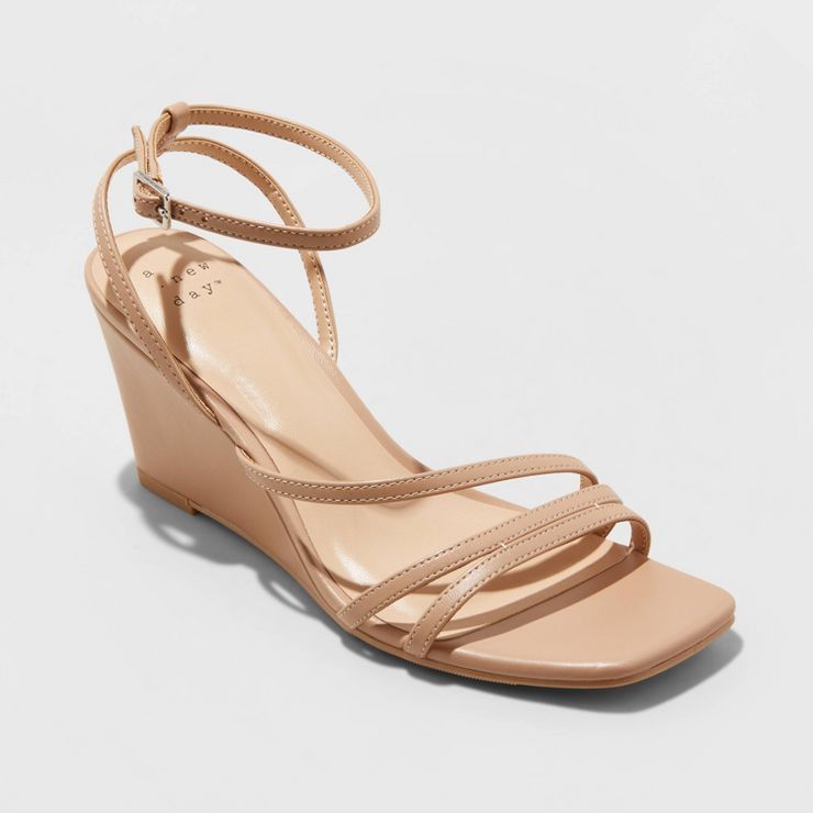 Women's Gwen Wedge Heels - A New Day™ Light Brown | Target