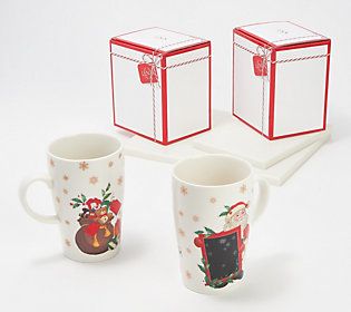 Lenox Set of 2 Holiday Heat-Changing Porcelain Mugs | QVC