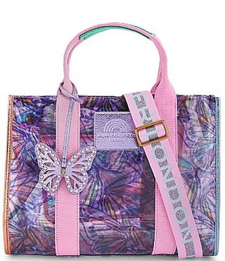 Kurt Geiger London Vinyl Southbank Butterfly Print Tote Bag - Lilac | Dillard's