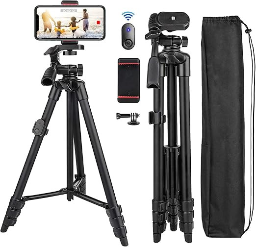 Cell Phone Tripod Nagnahz 55inch Selfie Stick Tripod with Bluetooth Remote 360 Panorama Pan Head ... | Amazon (US)
