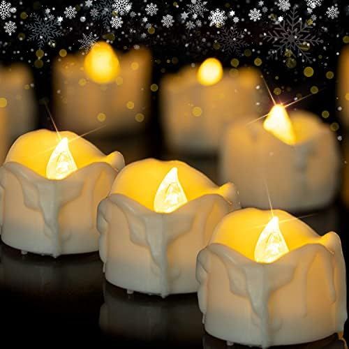 12 Pcs Flameless LED Tea Light Candles, Battery Operated Votive Tea Lights Candle for Wedding,Chr... | Amazon (US)