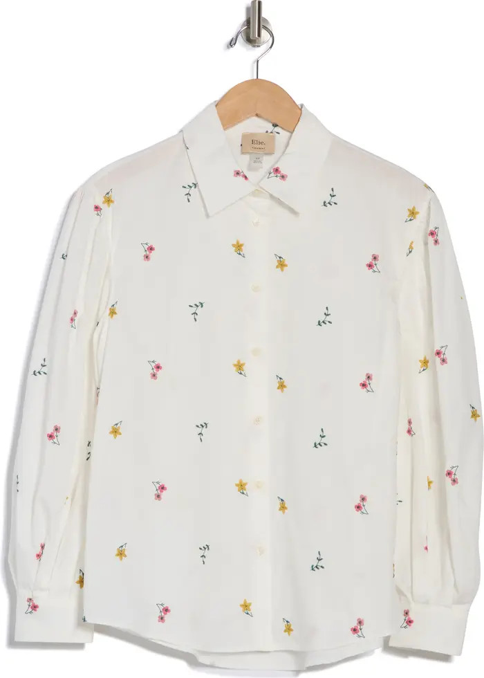 ELIE ELIE TAHARI Floral Embroidered Long Sleeve Button-Up Shirt | Nordstromrack | Nordstrom Rack