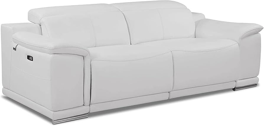 Lorenzo Power Reclining Sofa for Living Rooms with Italian Leather Upholstery, USB Chargers and A... | Amazon (US)