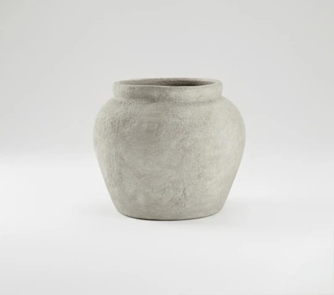 White Textured Ceramic Vase – Japandi Wabi Sabi Decor, Modern Stone Look Pottery - Etsy | Etsy (US)