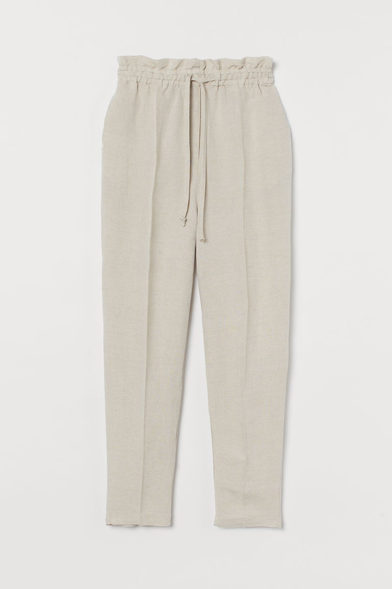 H & M - Linen-blend Pull-on Pants - Beige | H&M (US + CA)