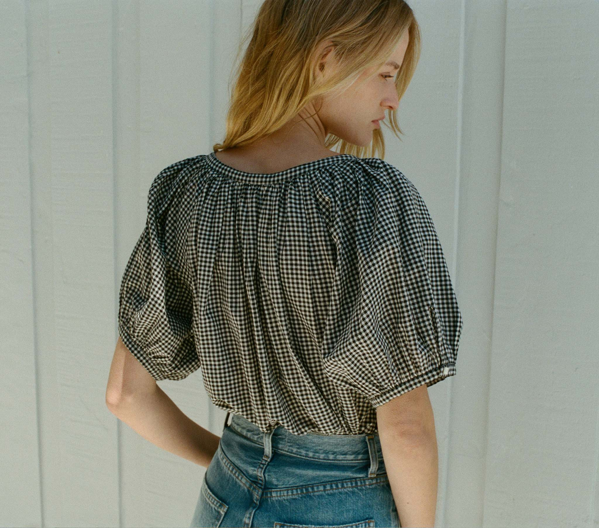 June Top - La Maddalena Gingham | DÔEN | DOEN