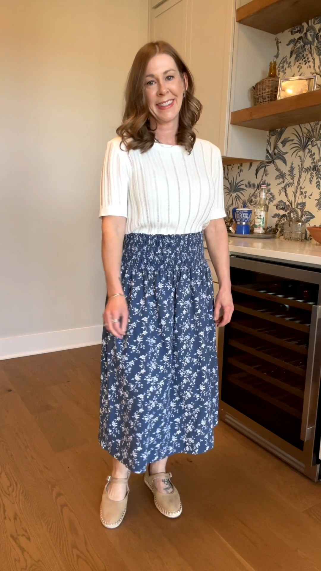 Need a Easter outfit from head to toe? I got you! 
This soft sweater is so lightweight and I’m in a small! 
This skirt is blue with dainty flowers. It has an elastic waist! I’m in a small! 
Espadrilles shoes are so comfortable and I sized down a 1/2 size! 
#targetstyle #amazonfashion
#easteroutfit


#LTKootd