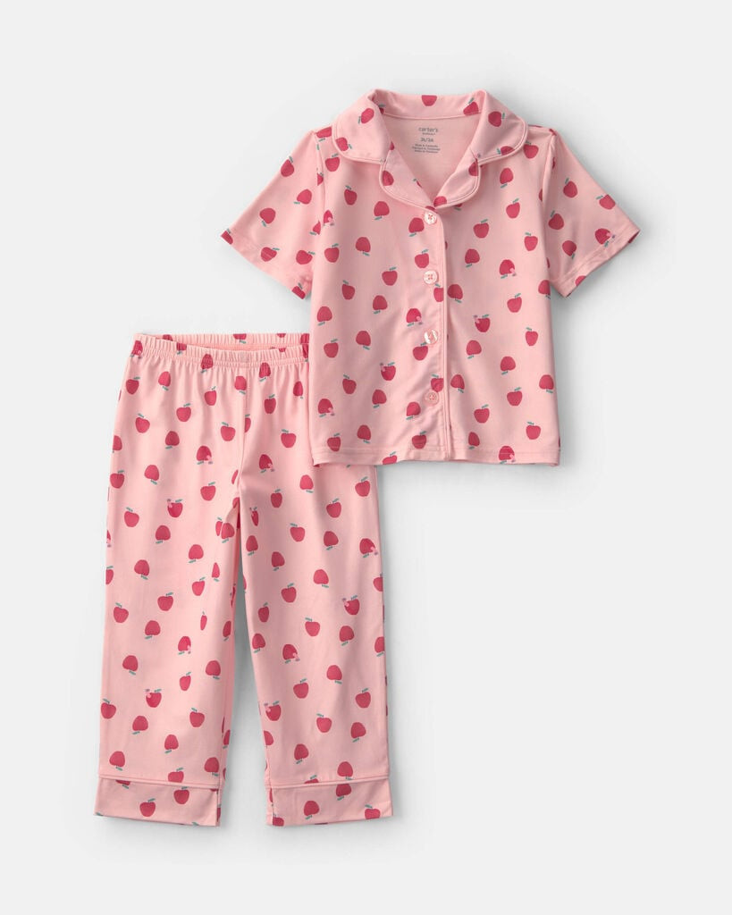 Carter's toddler girl apple short-sleeve 2-piece pajama set 2T Pink | Carter's Inc