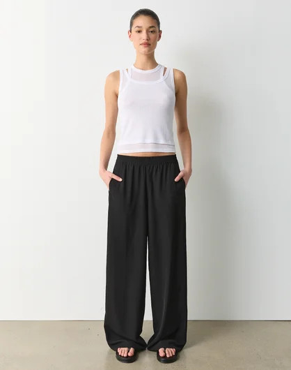 Elastic Waist Wide Leg Pant in Black | Glassons AU | Glassons (Australia)