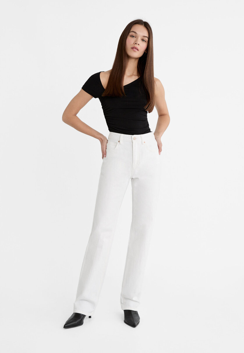 Jean D98 regular effet vintage - Mode femme | Stradivarius France | Stradivarius (FR)