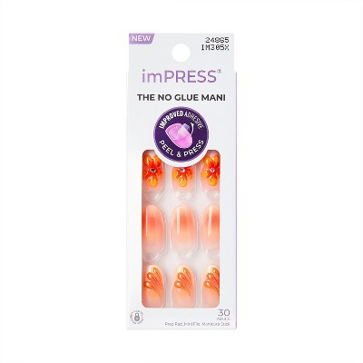 Impress Design Press-On Fake Nails - Medium Oval - Sea Bloom - 33ct | Target