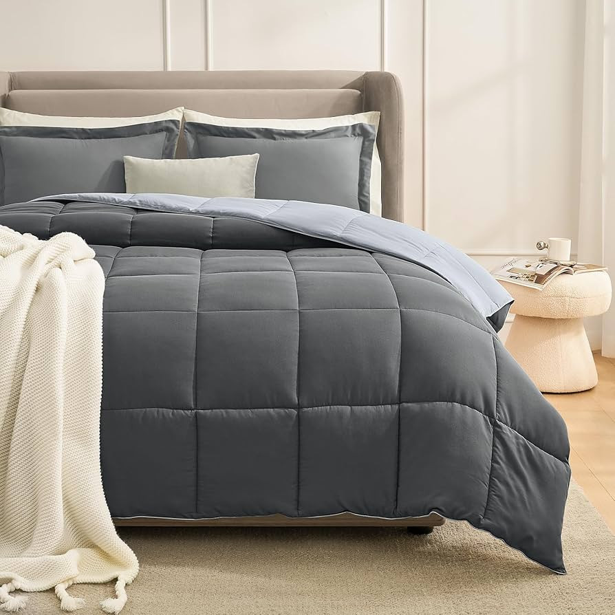 Homelike Moment Queen Comforter Set Grey, Comforters Queen Size Set, Soft Lightweight Down Altern... | Amazon (US)