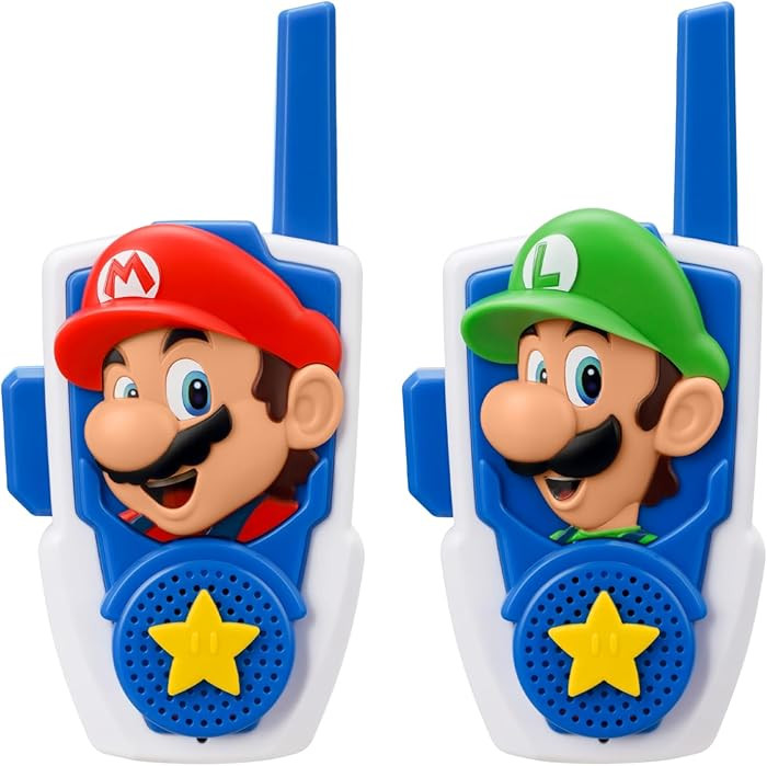 eKids Super Mario Walkie Talkies for Kids, Static Free and Extended Range, Indoor and Outdoor Toy... | Amazon (US)